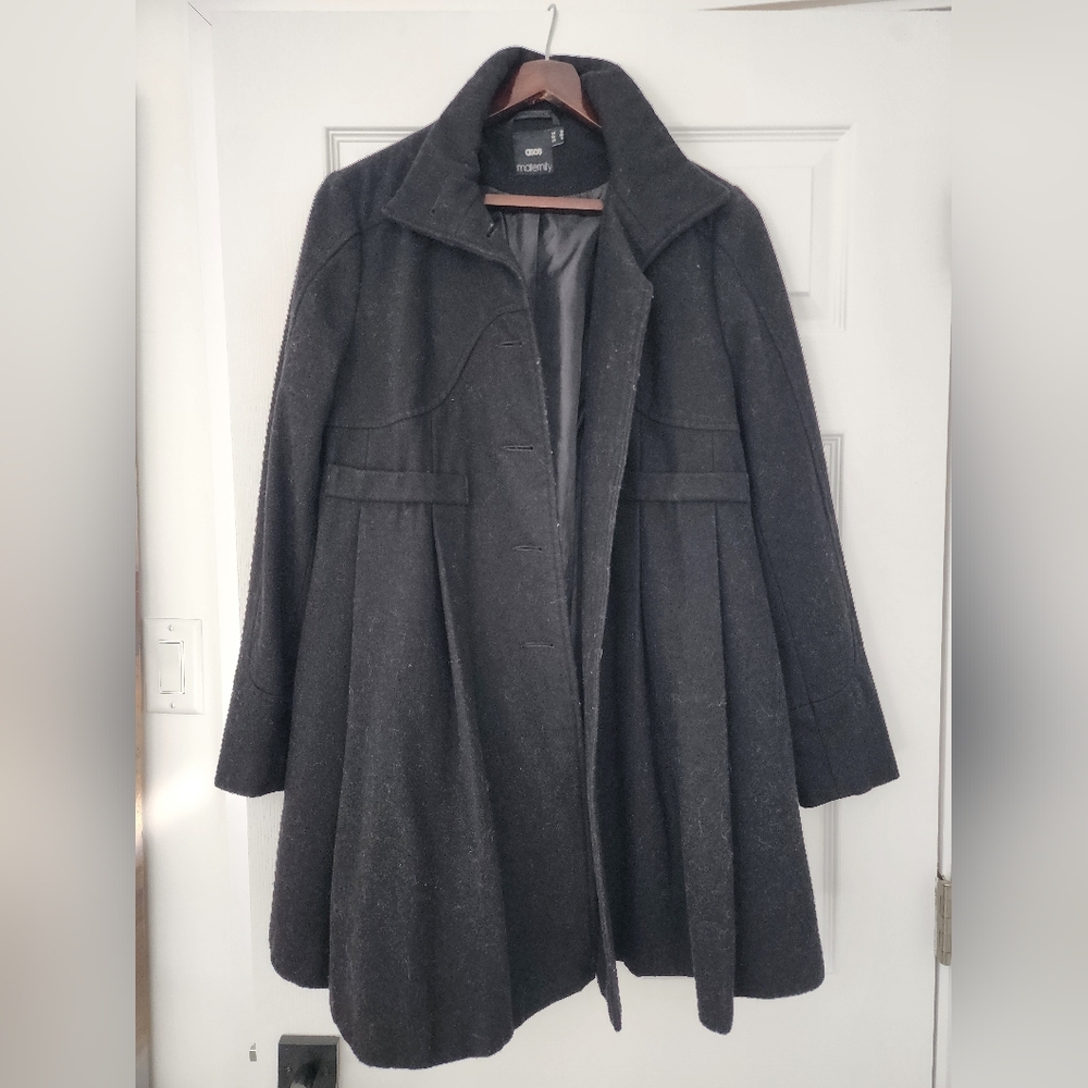 Women's ASOS Black Maternity Car/Pea Coat